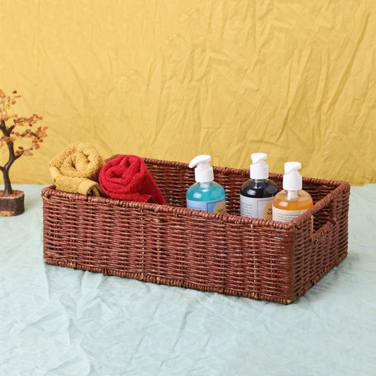 Priti Handwoven Rattan Wicker Clothing Storage Basket
