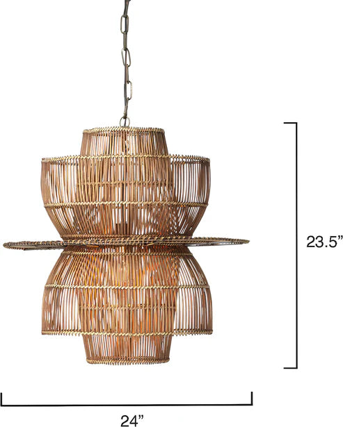 Handcrafted Wicker Rattan Pendant Light Riab