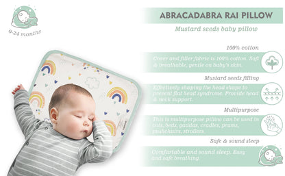 Abracadabra Rainbow Rai Mustard Seed Baby Pillow