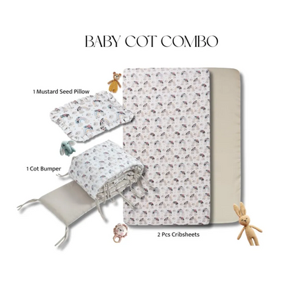 Sovana Premium 4-Piece Baby Cot Combo Rainbow