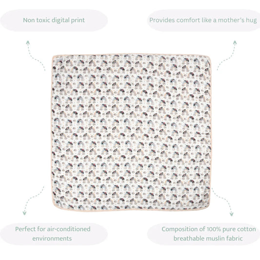 Sovana Rainbow 6-Layer Reversible Muslin Blanket