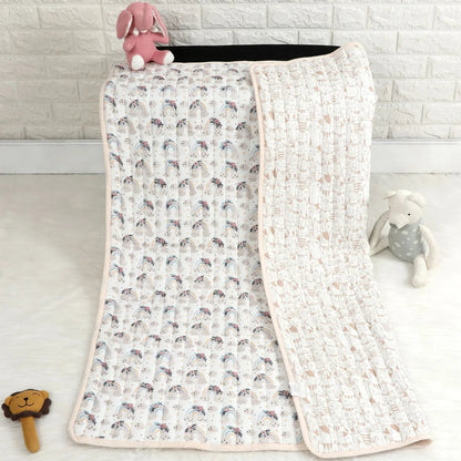Rainbow Vibes Organic Cotton Quilted Muslin Reversible Blanket