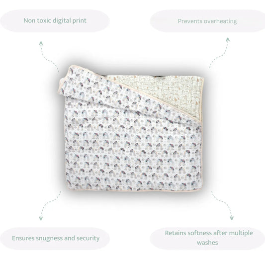 Rainbow Vibes Organic Cotton Quilted Muslin Reversible Blanket