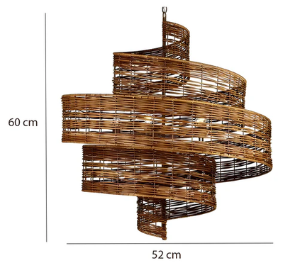 Anaka Handcrafted Rattan Spiral Chandelier