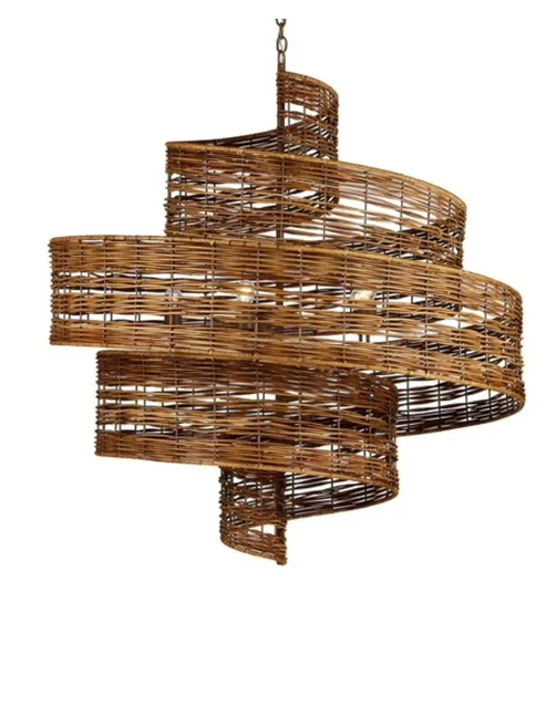 Anaka Handcrafted Rattan Spiral Chandelier