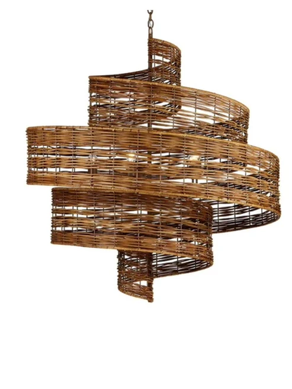 Anaka Handcrafted Rattan Spiral Chandelier