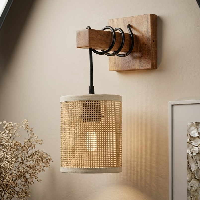 Handcrafted Rattan Wall Lamp Hazel