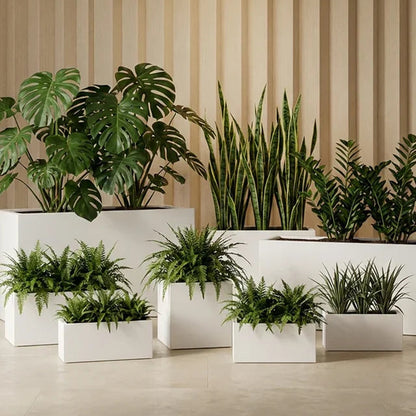 Rectangle Fiberglass Planter Rustic  Premium FRP