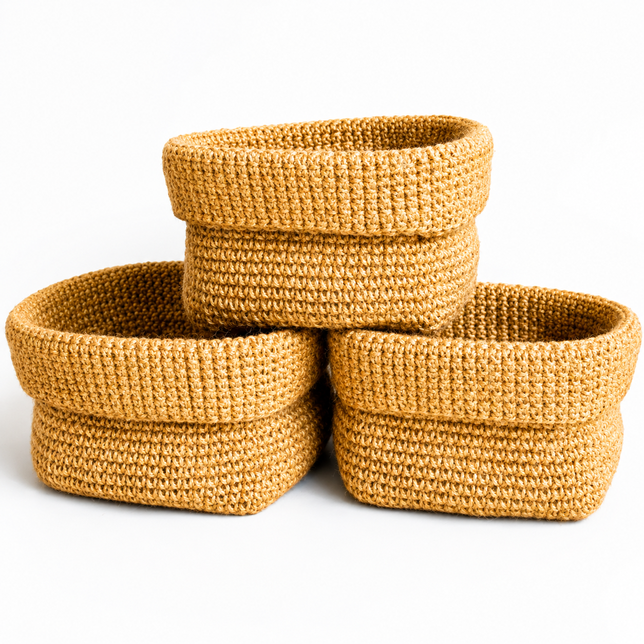 Handcrafted Rectangular Nesting Jute Baskets