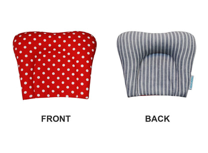 Red Polka / Blue Stripe Cavity Neck Pillow