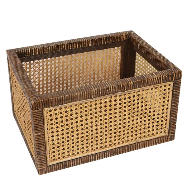 Rekha Handwoven Cane Webbing Storage Basket