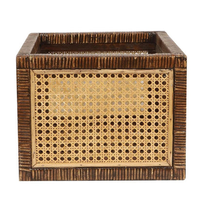Rekha Handwoven Cane Webbing Storage Basket