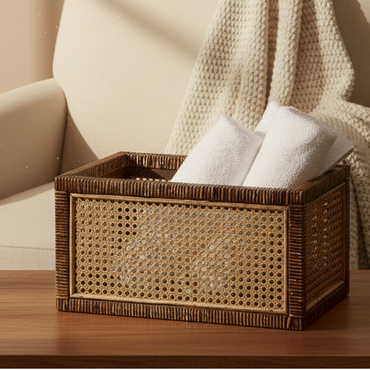 Suhana Handwoven Cane Webbing Storage Basket