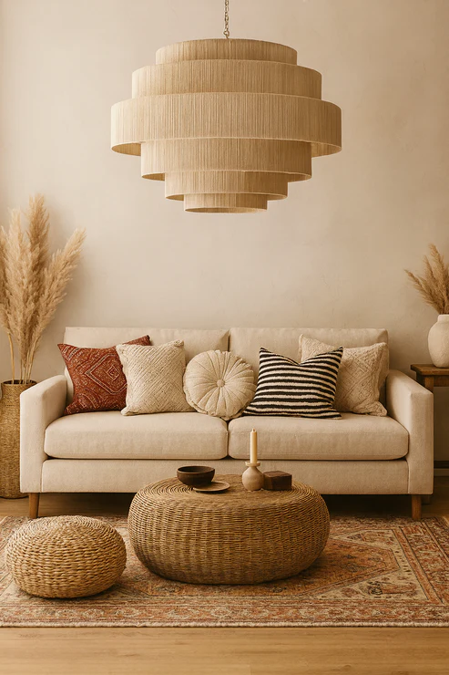 Riyal Handcrafted Multi-Tier Jute Chandelier
