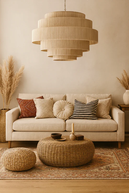 Riyal Handcrafted Multi-Tier Jute Chandelier