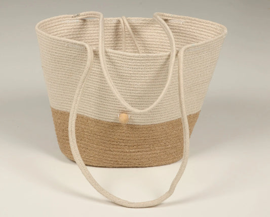Handcrafted Jute Cotton Tote Bag – Eco-Friendly Everyday Carry for Women