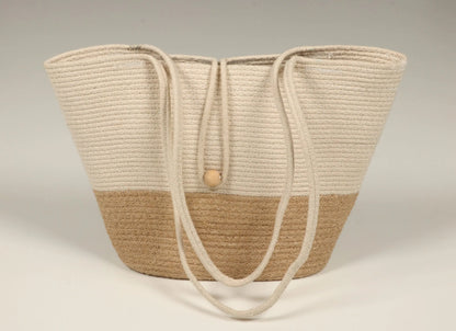 Handcrafted Jute Cotton Tote Bag – Eco-Friendly Everyday Carry for Women