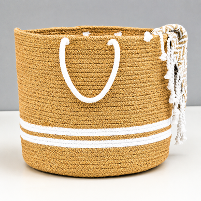 Round Woven Handcrafted Jute Basket