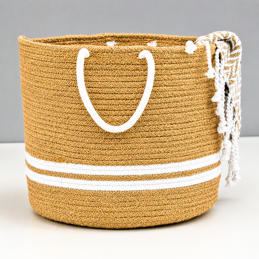 Round Woven Handcrafted Jute Basket