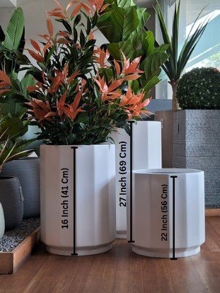 SAMYA Cylindrical Planter – Elegant Premium FRP Planter