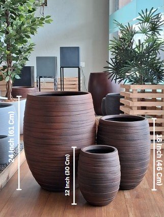 SOUL FRP Planter – Horizontal Ribbed Texture for Modern & Outdoor Spaces