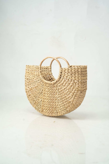 U-Shaped Handwoven Bag with Tree Embroidery