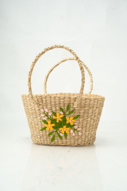 Ladies Hand Kauna Grass Bag with Embroidery