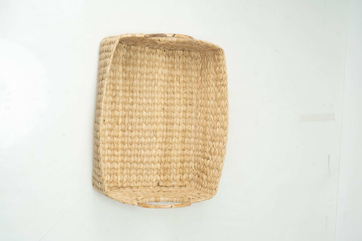 Large Natural Cane Tray with Round Handles