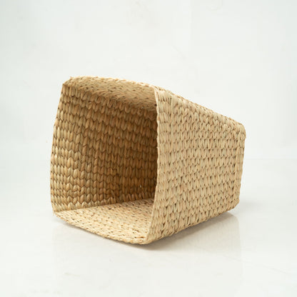 Square Tapered Natural Straw Dust Bin