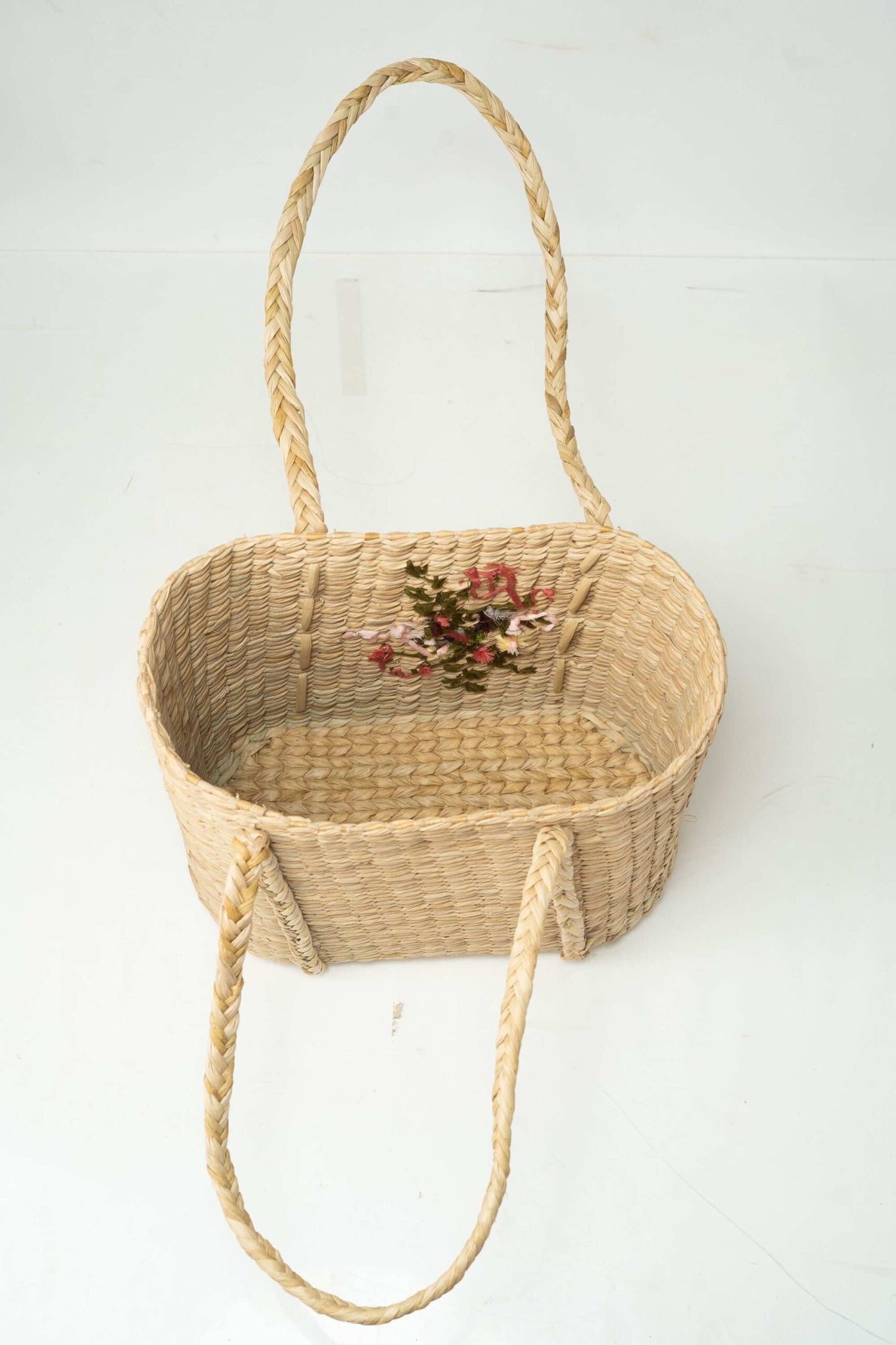 Fancy Handwoven Bag with Floral Embroidery