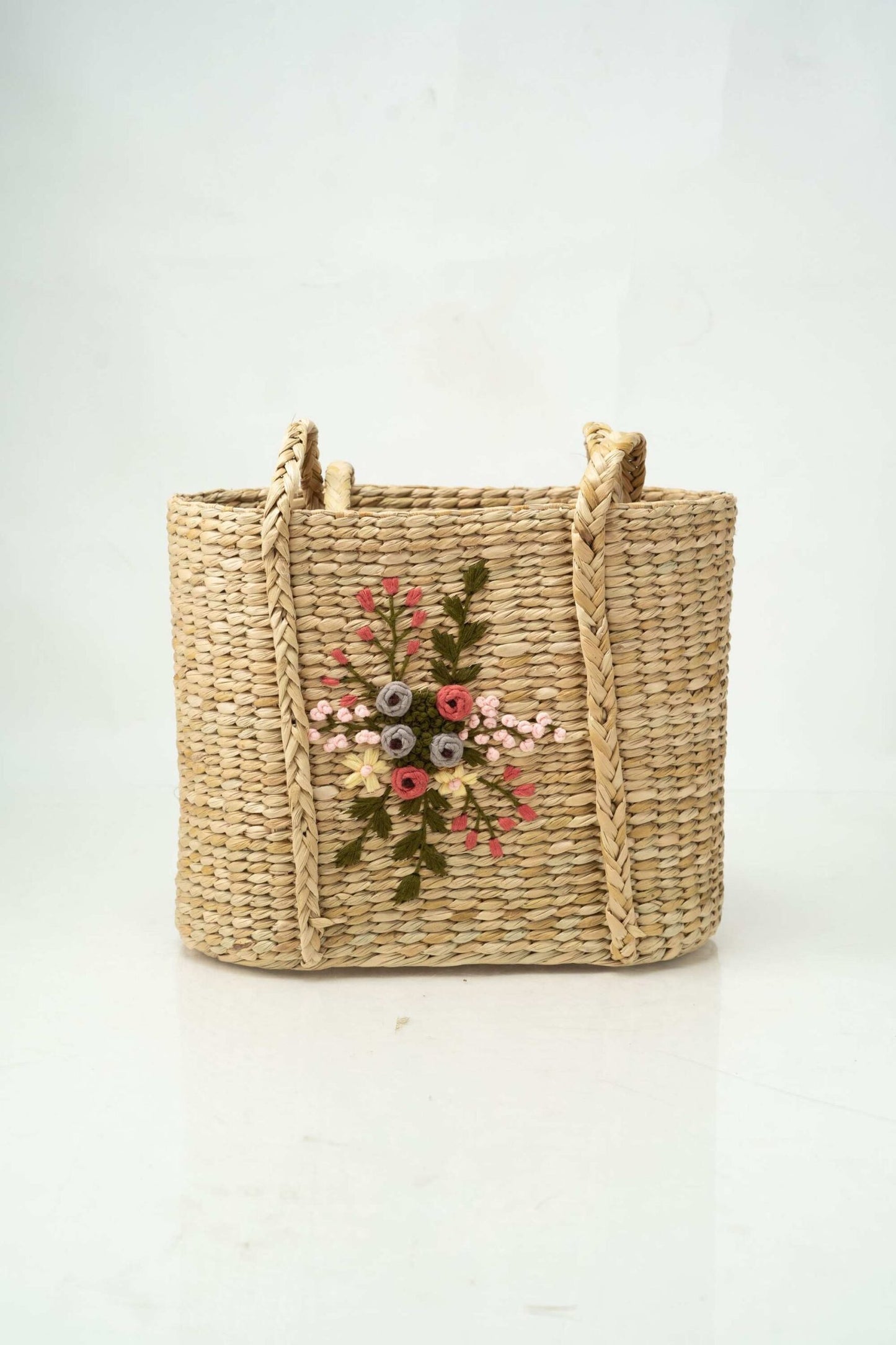 Fancy Handwoven Bag with Floral Embroidery