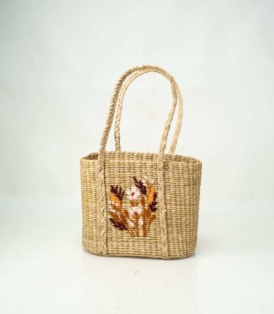 Fancy Handwoven Bag with Floral Embroidery