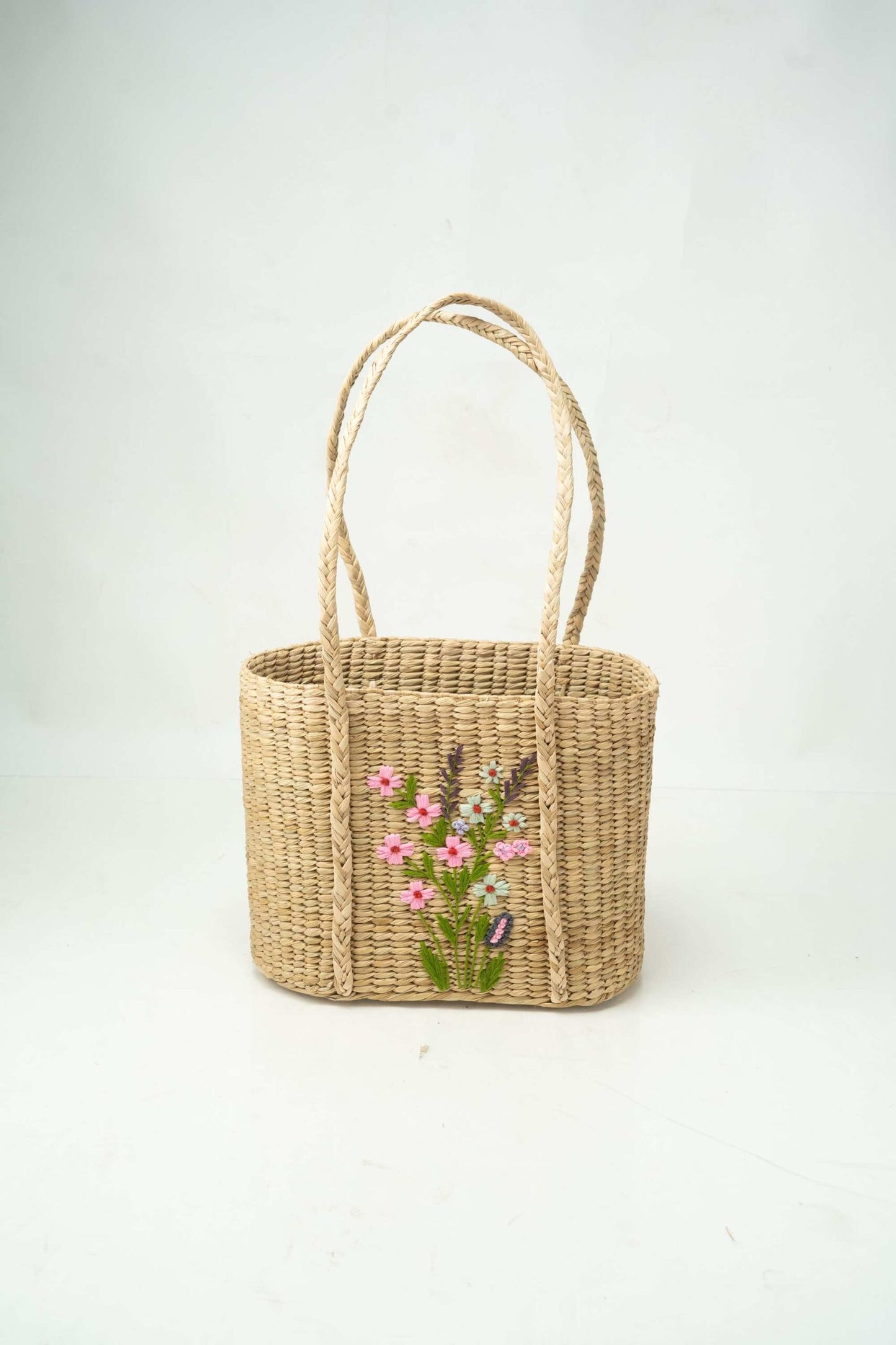 Fancy Handwoven Bag with Floral Embroidery