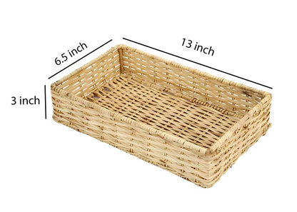 Saira Handwoven Wicker & Brass Storage Basket