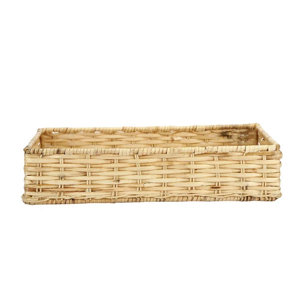 Saira Handwoven Wicker & Brass Storage Basket