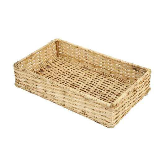 Saira Handwoven Wicker & Brass Storage Basket