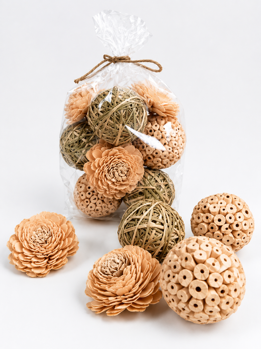 Salmon Pink Decorative Botanical Set