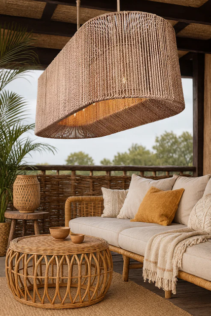 Saud Handcrafted Jute Rope Linear Chandelier