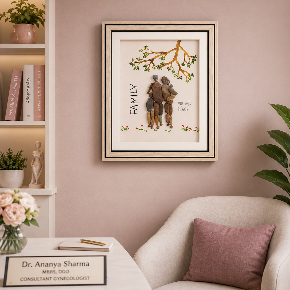Shared Strength Pebble Art Frame