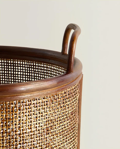 Shrishti Handcrafted Rattan Planter with Handles