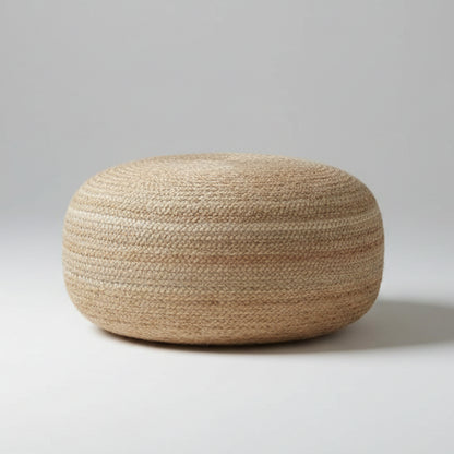 Handcrafted Natural Jute Pouffe Ottoman