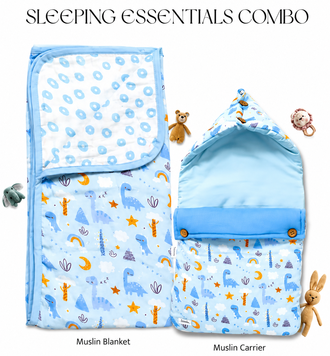 Sovana Multicolour Sleeping Essentials Set for Kids-Blue