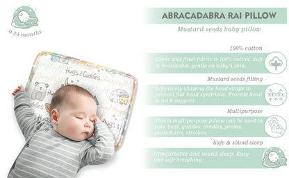 Abracadabra Sleepy Friends Rai Mustard Seed Baby Pillow