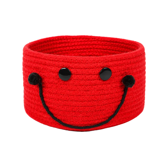 Round Woven Handcrafted Smiley Kids Basket