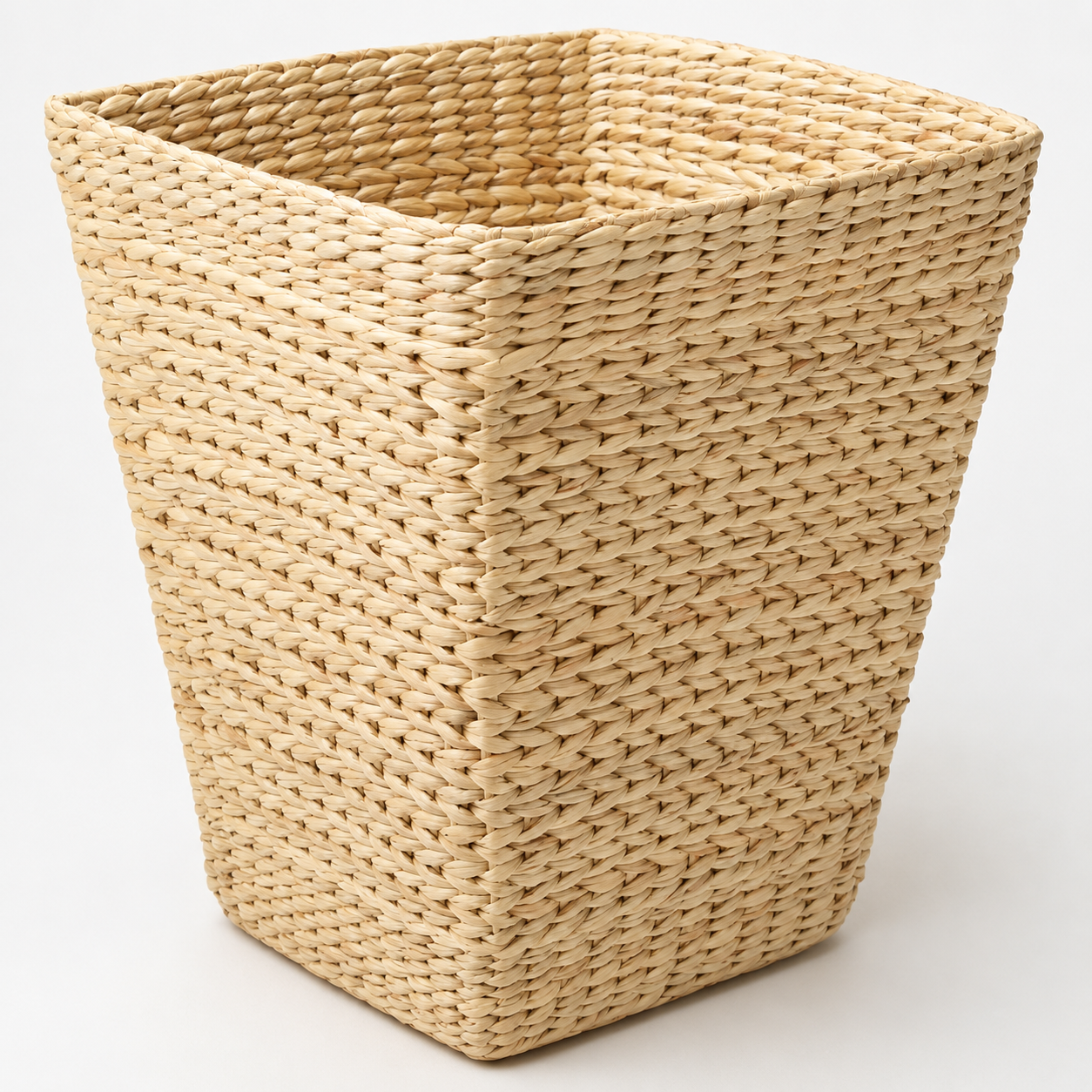 Square Tapered Natural Straw Dust Bin
