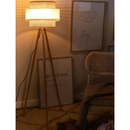 Lavanya Handcrafted Rattan Tripod Floor Lamp
