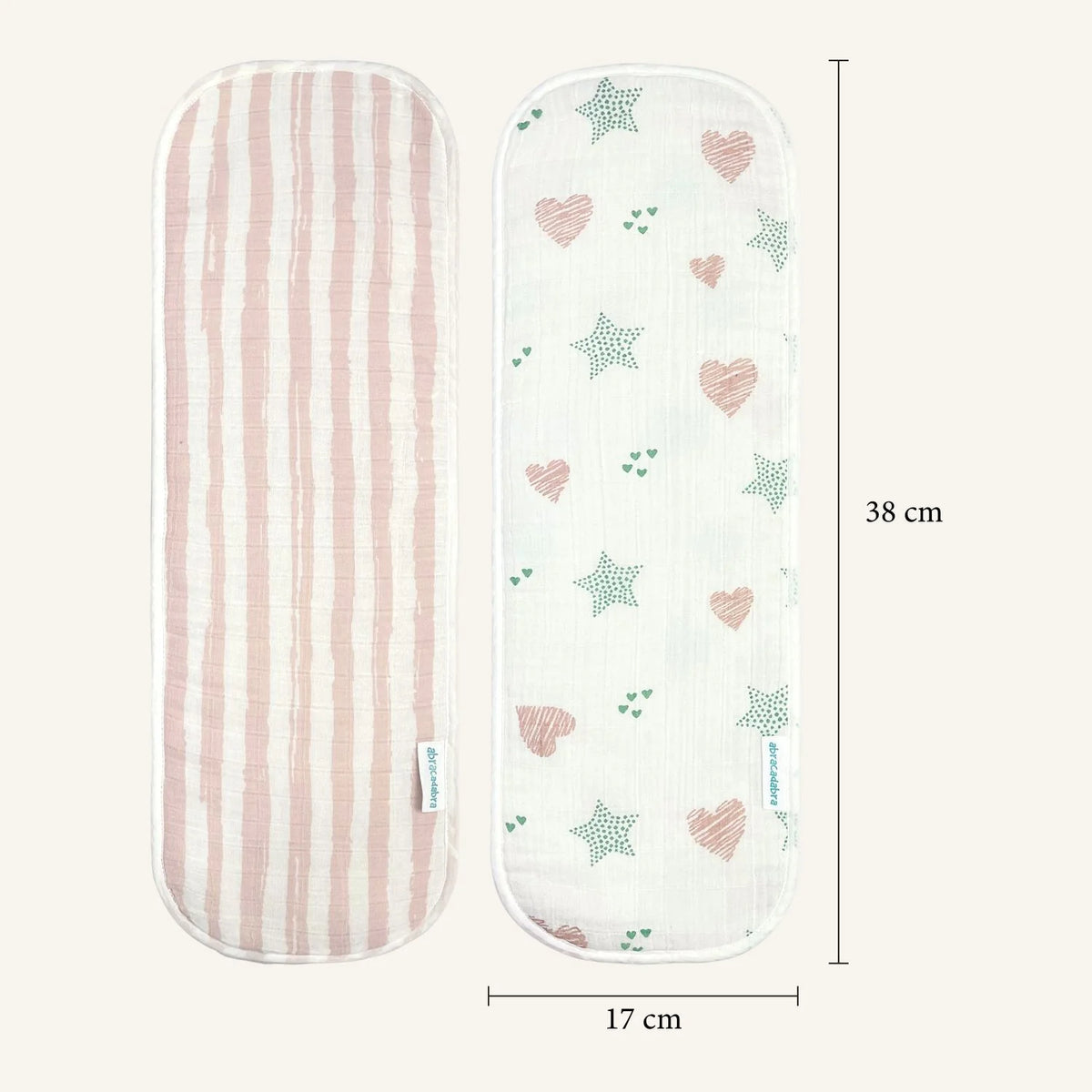 Muslin Burp Pad - Stars & Hearts