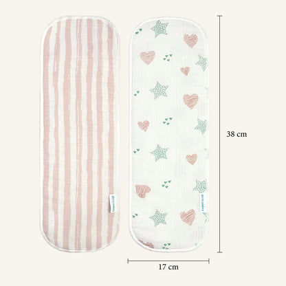 Muslin Burp Pad - Stars & Hearts