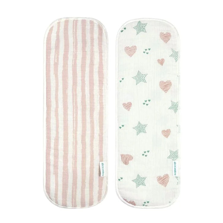 Muslin Burp Pad - Stars & Hearts