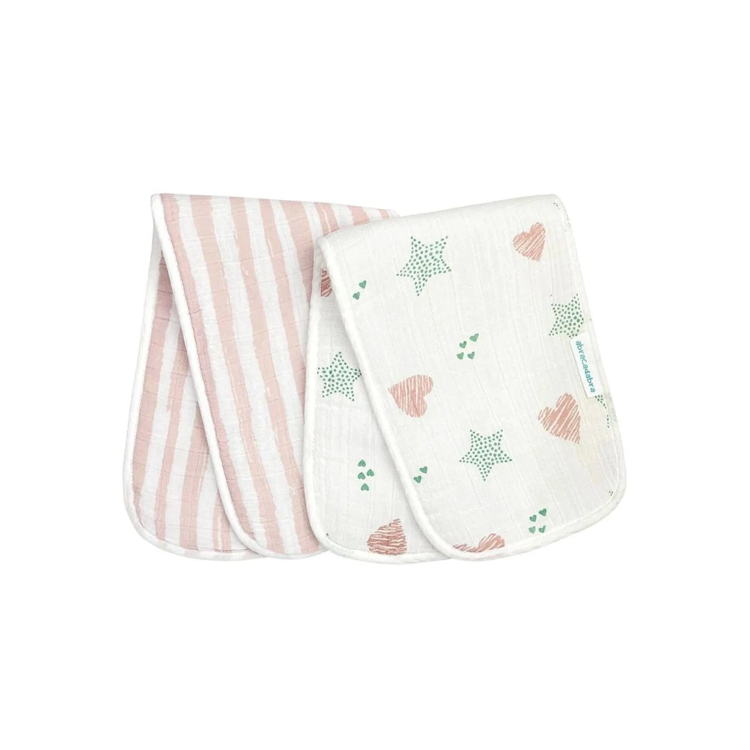 Muslin Burp Pad - Stars & Hearts